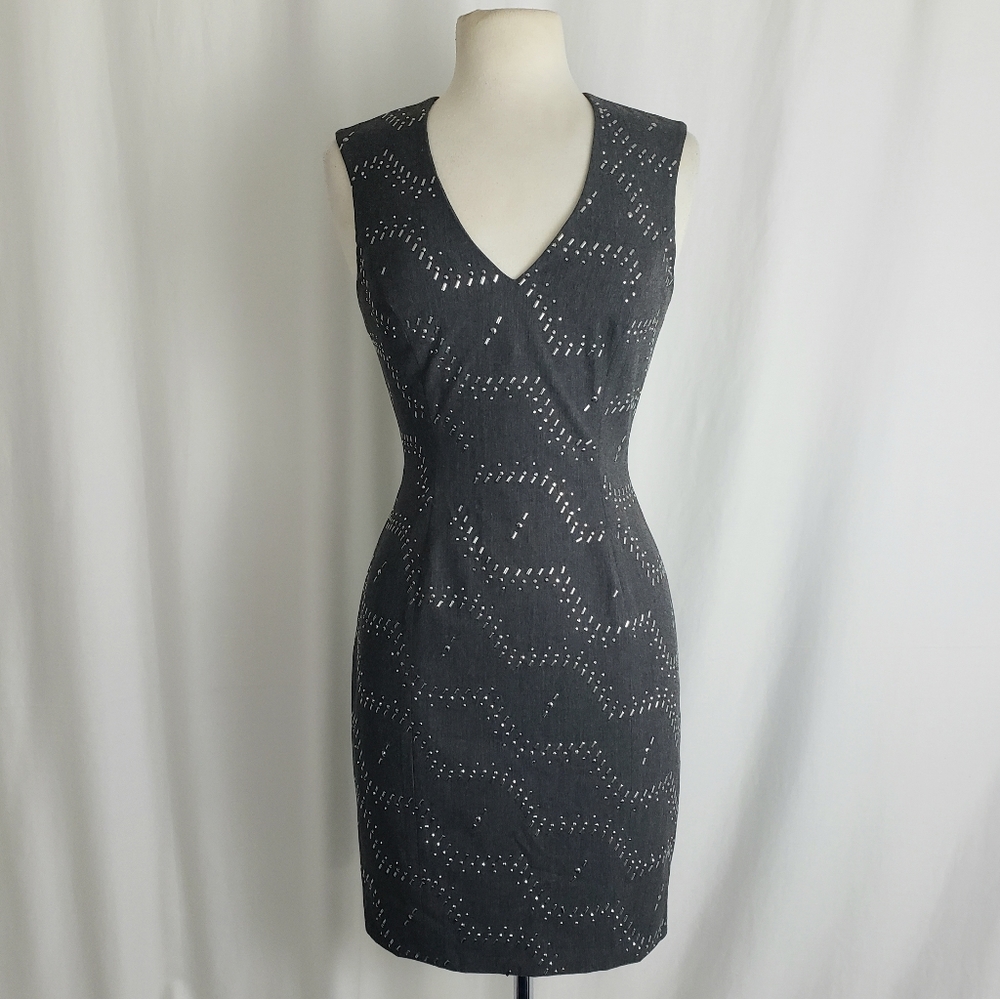 Tracy Reese New York Grey Studded Sheath Dress 4